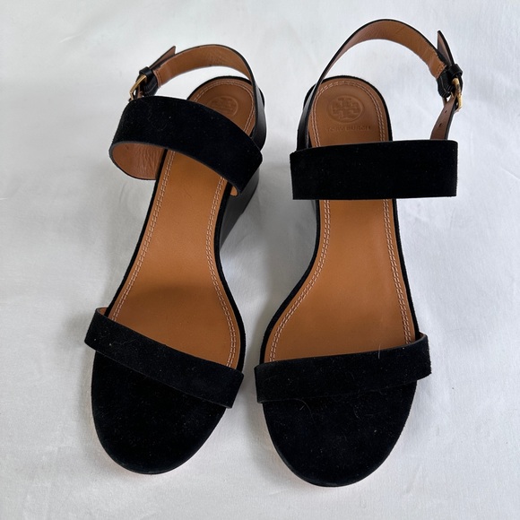 Brand New Tory Burch Mini Benton Sandal Wedge Sandals w/ Backstrap Size 40 Black - Picture 8 of 9